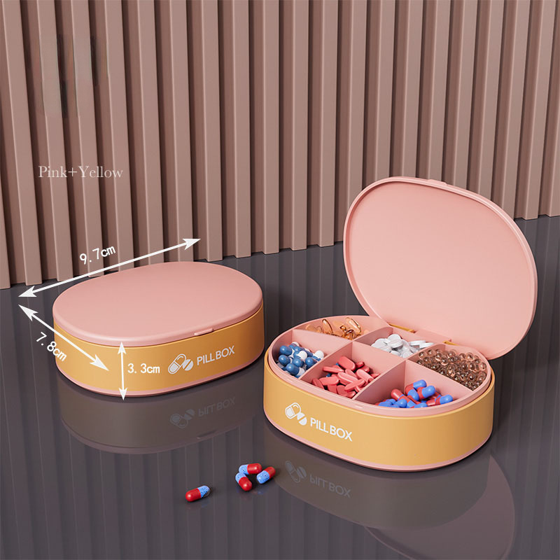 Pill Case Portable Small Weekly Travel Pill Organizer Portable Pocket Pill Box Pill Case For Tablets 6 Gird Medicine Pill's Organizer Drug Capsule Plastic Storage Box Divider Weekly Travel Pill Cutter - Image 9