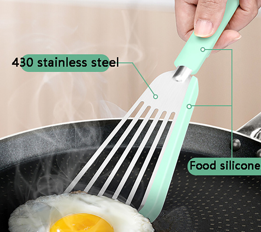Nonstick Fish Spatula, Thin Slotted Spatulas Turner Silicone Fish Spatulas For Nonstick Cookware, High Heat Resistant BPA Free Cooking Utensils, Ideal For Fish, Eggs, Pancakes - Image 5