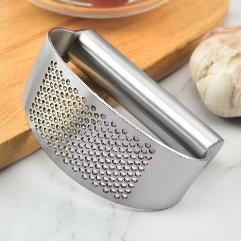 Multi-function Manual Garlic Press Stainless Steel Garlic Presse Curved Garlic Grinding Slicer Chopper Home Cooking Gadgets Tool - Image 4