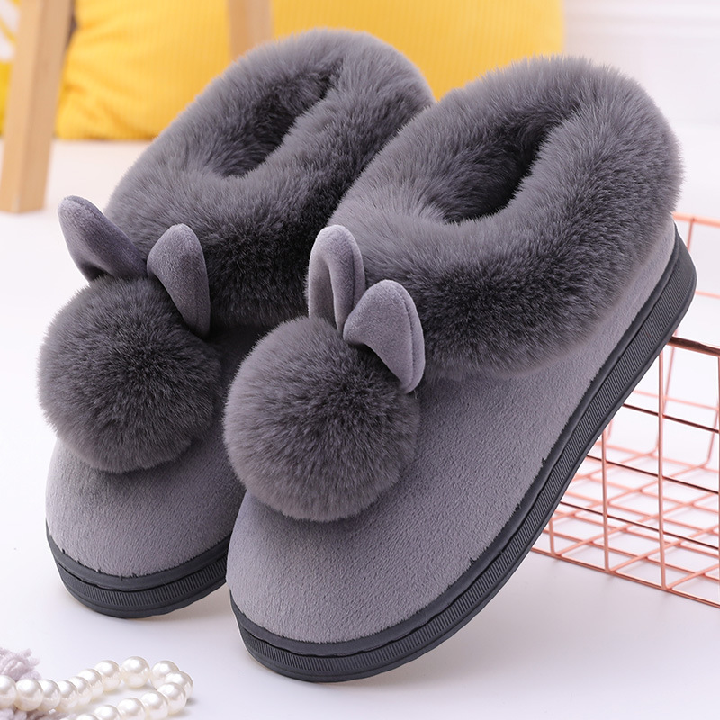 Long Ear Single Ball Cotton Shoes For Men And Women - Image 7