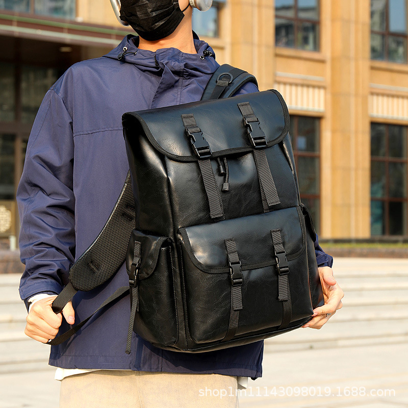 PU Leather Business Outdoor Backpack - Image 3