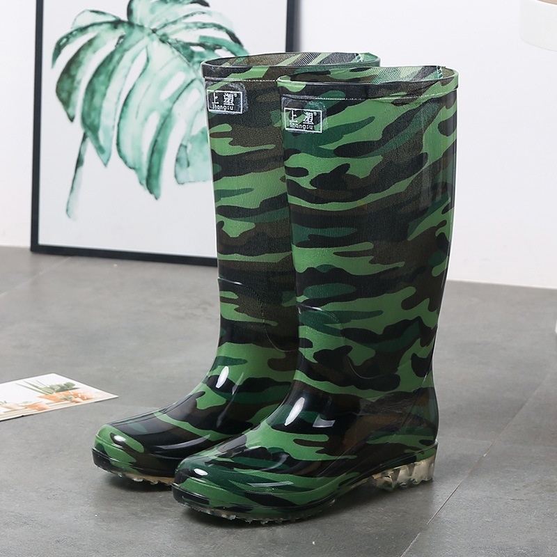 Women's Floral Knee-high Rain Boots Long Non-slip Wear-resistant Rain Boots - Image 10