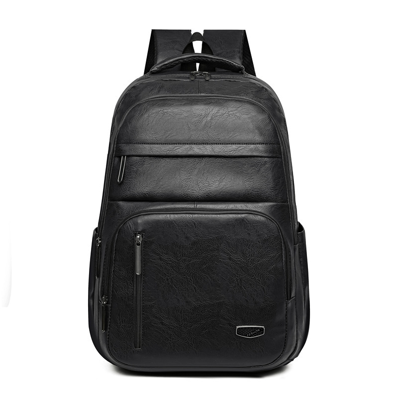 PU Soft Leather Backpack Large Capacity Men - Image 4