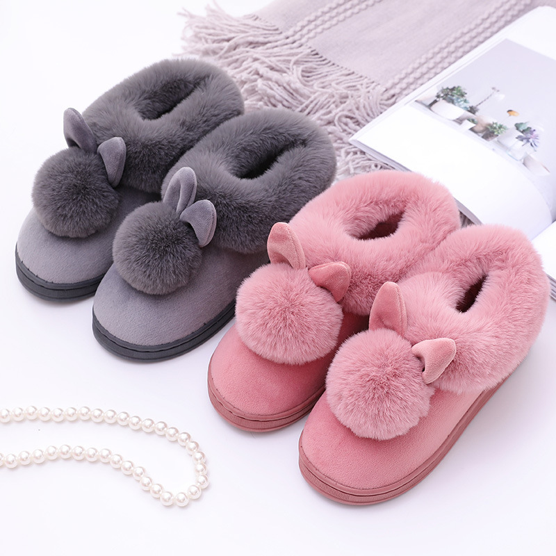 Long Ear Single Ball Cotton Shoes For Men And Women - Image 4