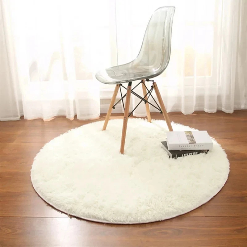 Super Soft Plush Round Rug Mat Fluffy White Carpets For Living Room Home Decor Bedroom Kid Room Decoration Salon Thick Pile Rug - Image 5