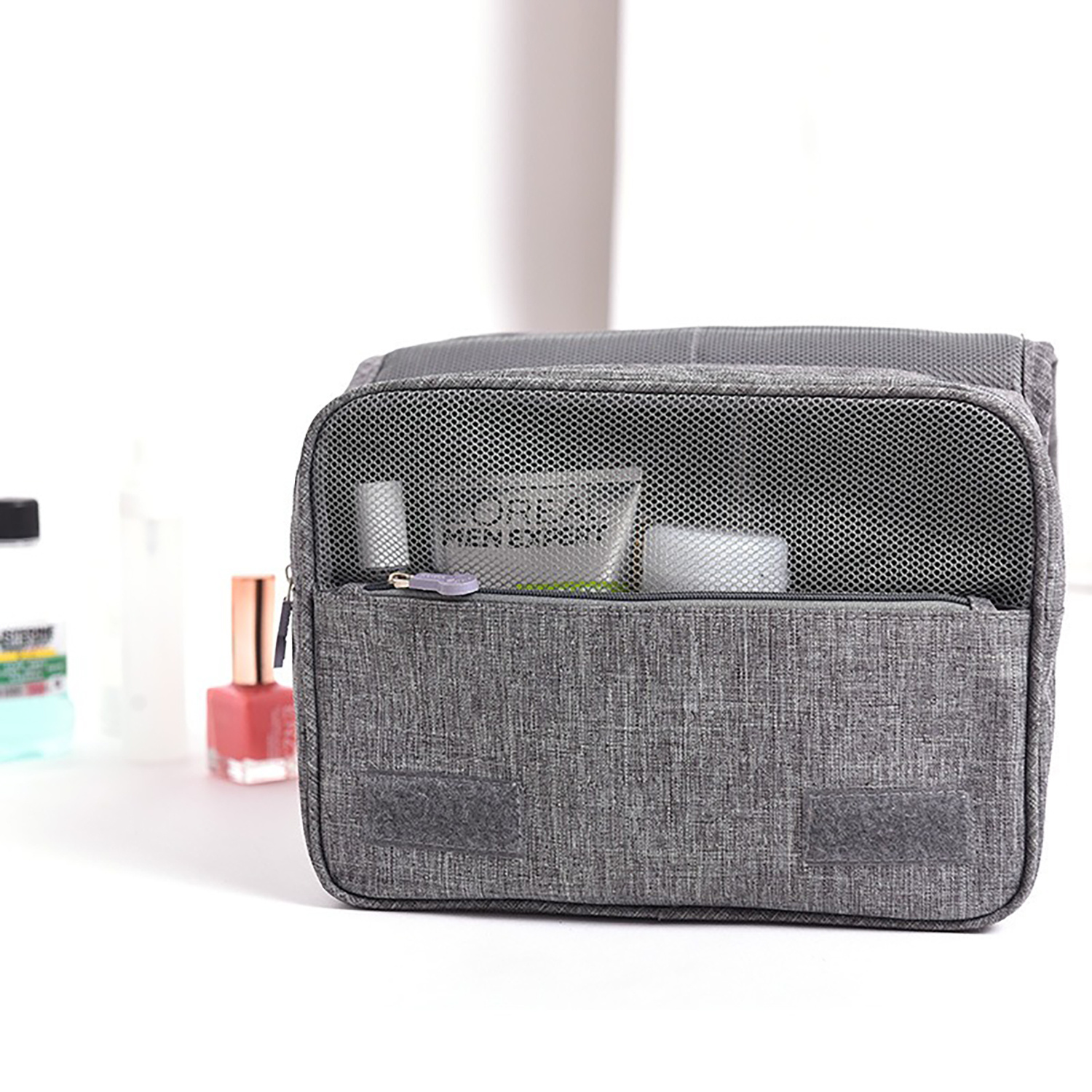 Travel Hanging Toiletry Bag Travel Kit Shaving Bag Waterproof Large Makeup Bag Wash Bag Makeup Organizer Cosmetic Case Puffy Makeup Cosmetic Bag Organizer, Carry-on Travel Accessories - Image 3