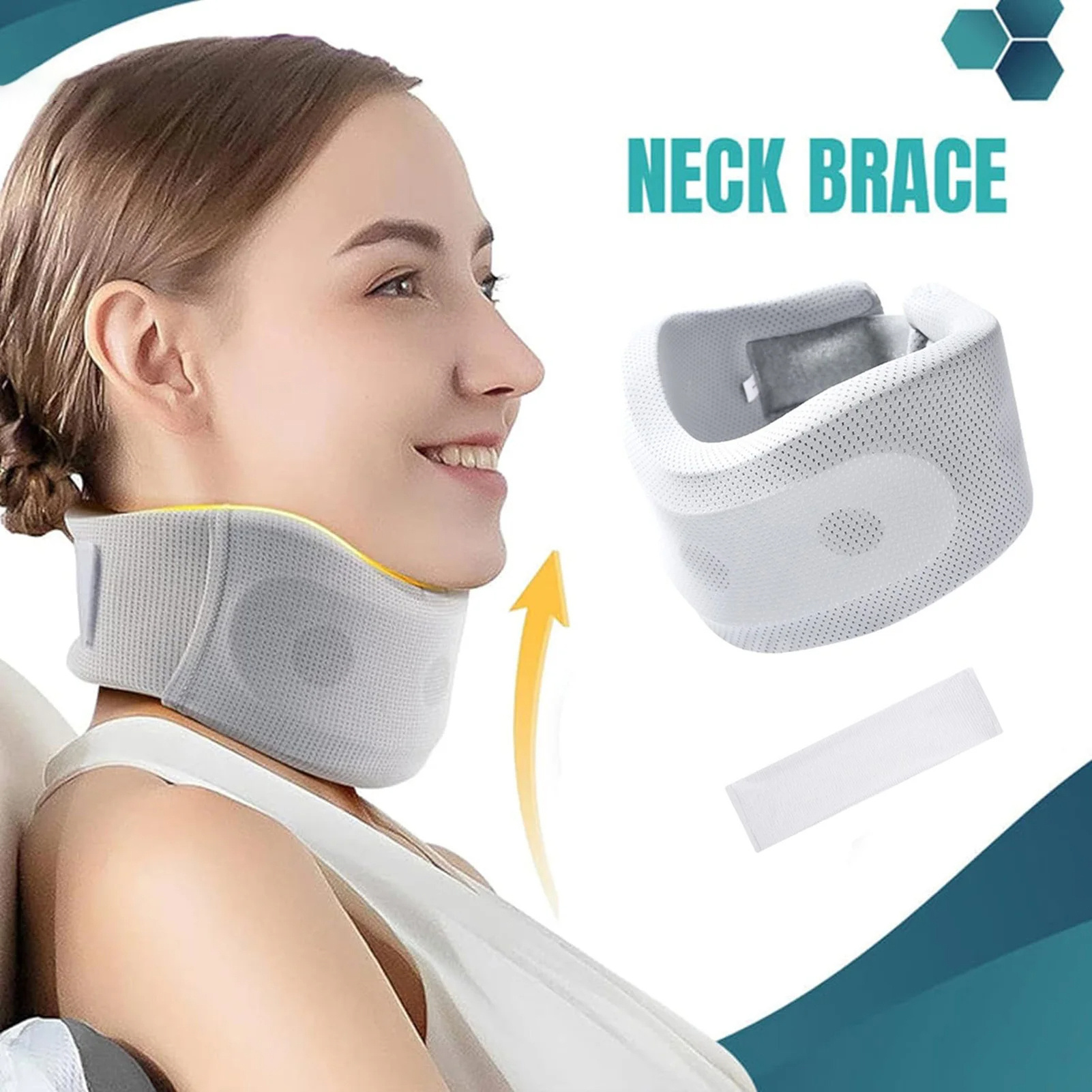 Neck Brace For Neck Pain And Support, Neck Support Brace, Adjustable Cervical Collar Soft Foam Neck Brace Support Adjustable Braces With Replacement Cover For Home School Office Travel - Image 2