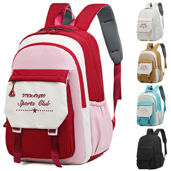 Contrast Color Schoolbag Women's Shoulder Large Capacity