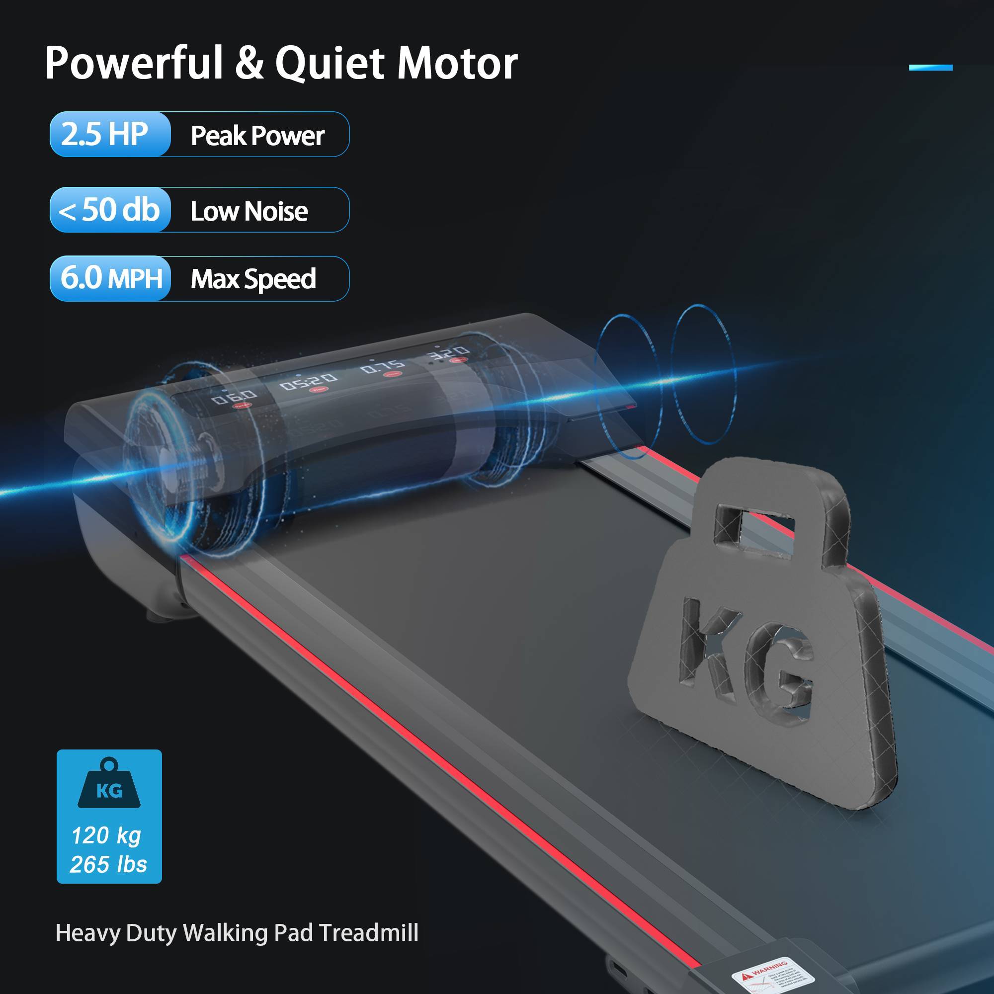 Under Desk Treadmill Machine Walking Pad For Home Office - Image 2
