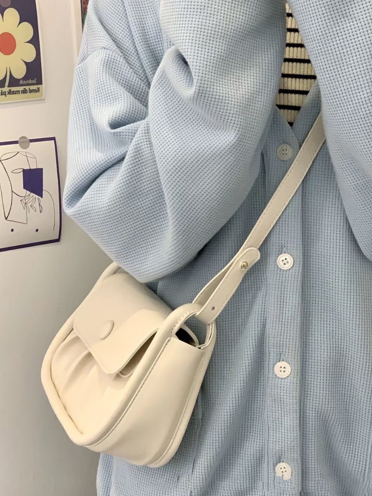 Women's Small Square Pleated All-match Shoulder Messenger Bag - Image 4