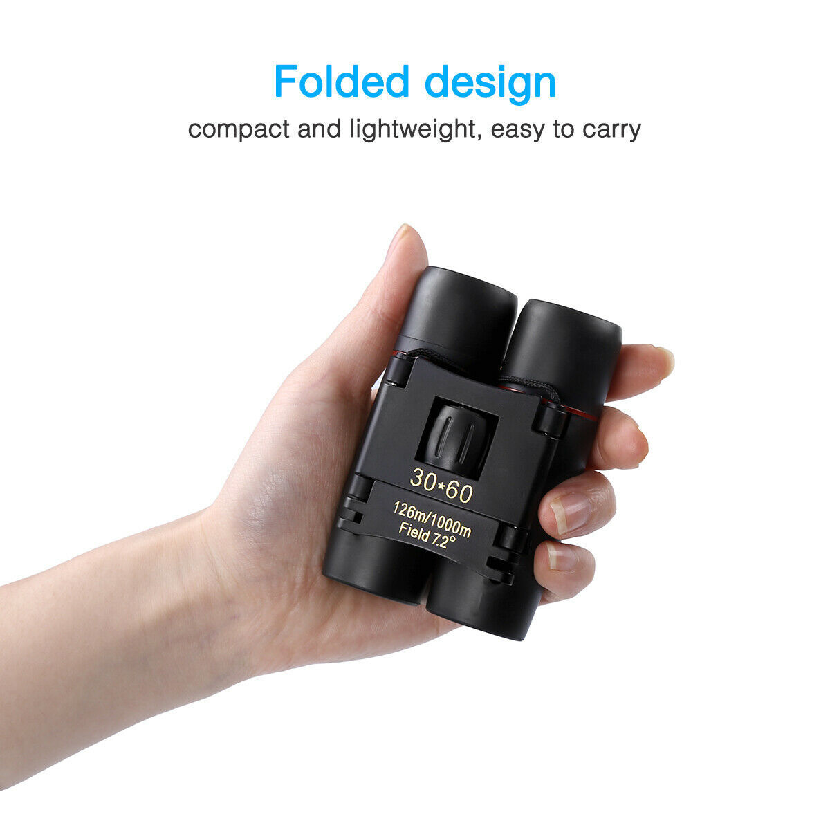 Binoculars 30x60 Zoom Travel Compact Folding Telescope Hunting Day Night Outdoor Small Pocket Binoculars Compact Adults, Mini Kids Binoculars Boys For Bird Watching, Concert Theater Opera - Image 3