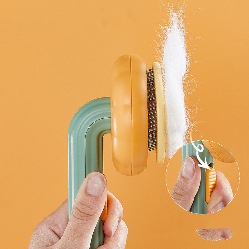 New Pet Cat Brush Hot Selling Hand-held Steel Wire Self-cleaning Comb Looper For Hair Removal - Image 5