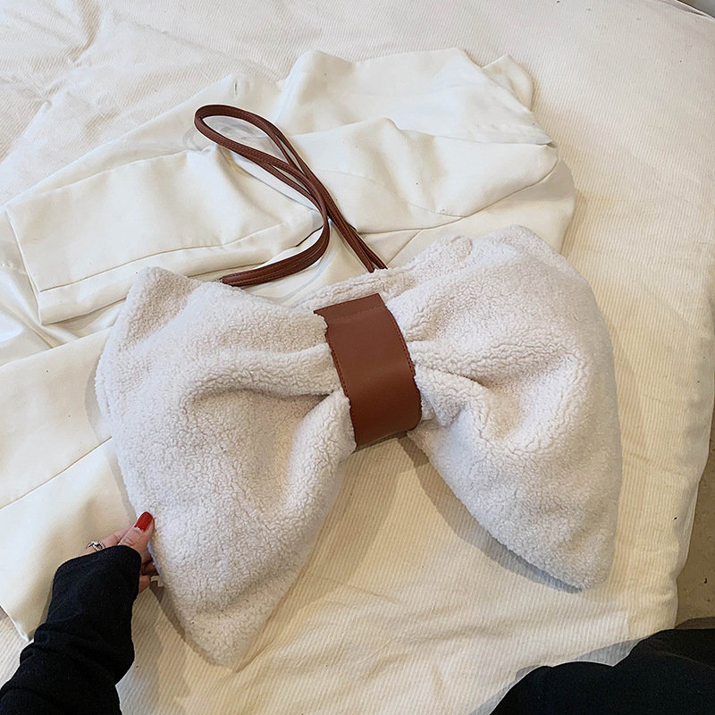 Online Influencer Bow Special-interest Design Canvas Bag Photo Props Crossbody - Image 4