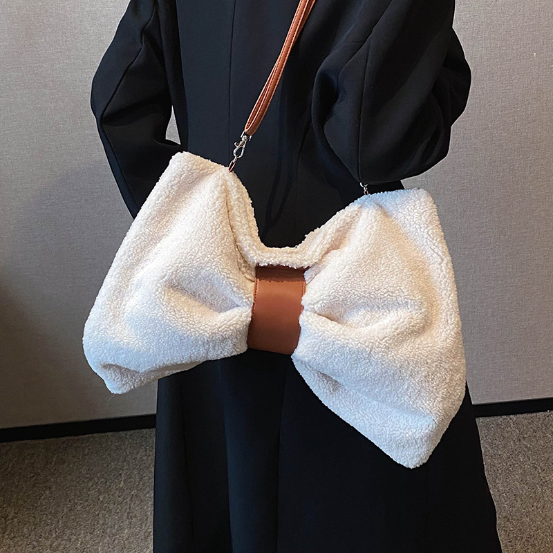 Online Influencer Bow Special-interest Design Canvas Bag Photo Props Crossbody - Image 3