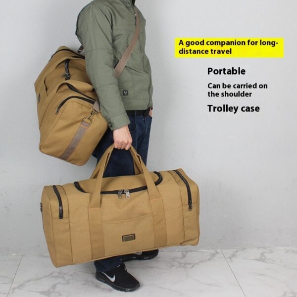 Encrypted Canvas Minimalism Large Capacity Long-distance Handbag