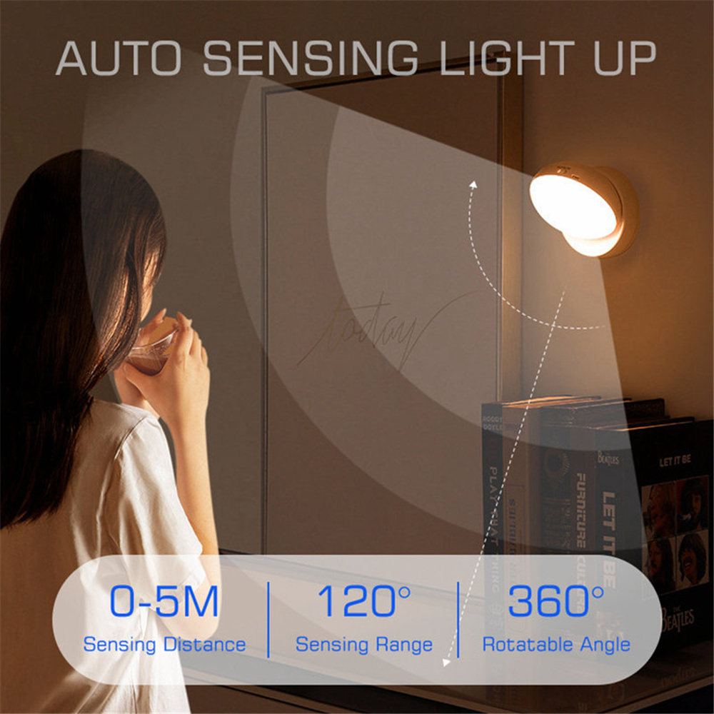 Motion Sensor LED Night Light USB Rechargeable Wall Lamp For Kitchen Cabinet Wardrobe Staircase Room Wireless LED Closet Light - Image 2