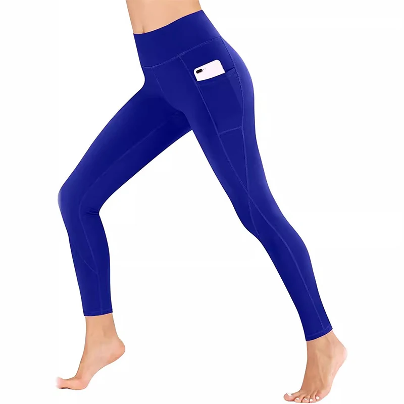 Winter Tummy Control Solid Color High Waist Women Fitness Leggings Push Up Pockets Butt Lift Yoga Pants Sport Running Woman Pant - Image 2
