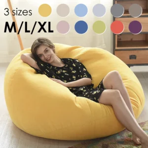 Comfort Lazy Sofas Cover Chairs Without Filler Linen Cloth Chairs Lounger Bean Bag Pouf Puff Sofa Cover for Tatami Living Room