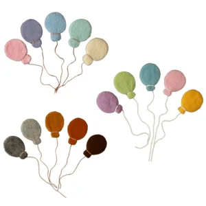 5Pcs Handmade Baby Wool Felt Balloon Decorations Newborn Photography Props Infant Photo Shooting Accessories