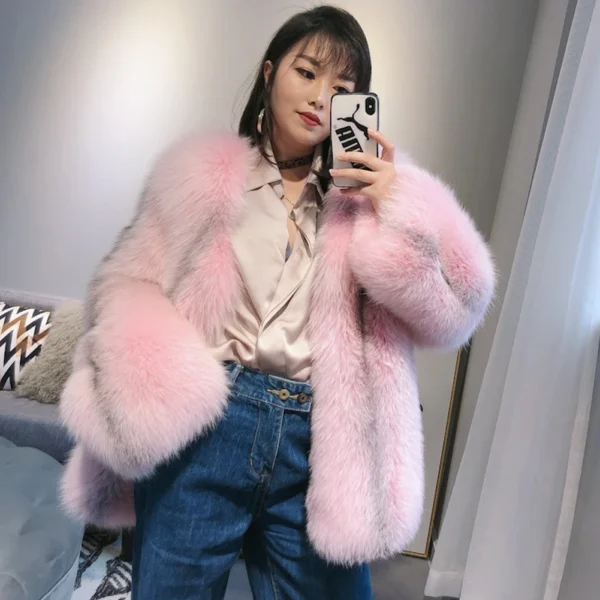Women's Fox Fur Genuine Leather Coat Women's Autumn And Winter New Fur Coat Women's Warm Jacket
