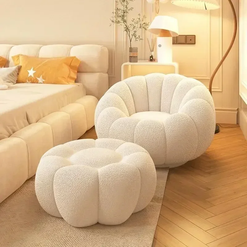 Cream Wind Tatami Sofa Chair Small Apartment Balcony Bedroom Can Lie Down Home Furniture Futon Pumpkin Chair Lazy Single Sofa - Image 6