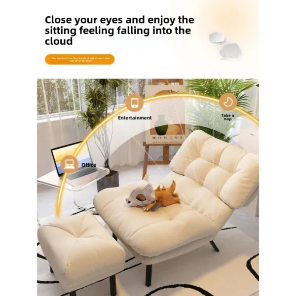 Lazy sofa single recliner bedroom seat folding back chair casual tatami