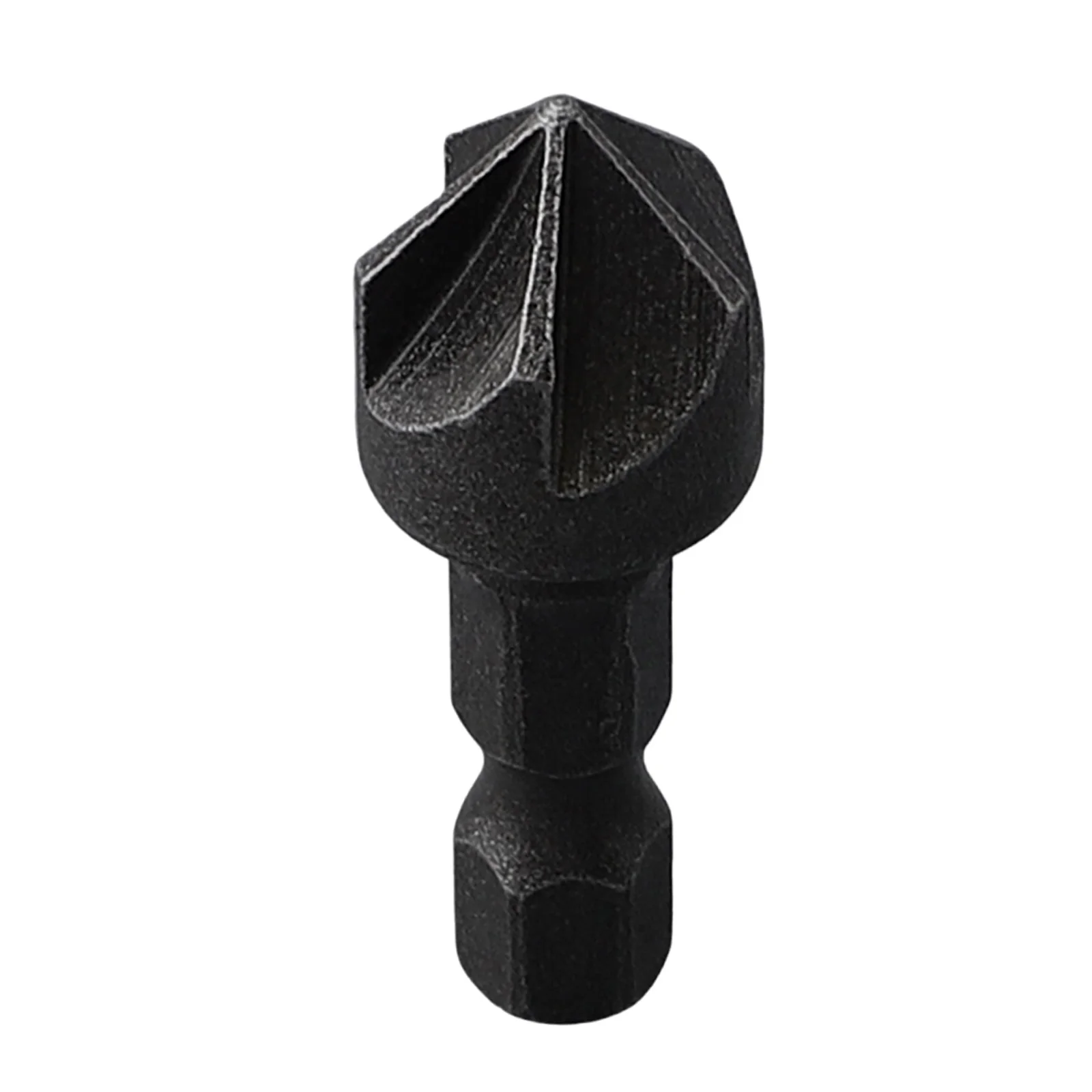 Power Tools Chamfering Tool 90 Degree Debur Gray Hole Opener Woodworking 1/4" Hexagonal Shank 45# Steel 5 Flute