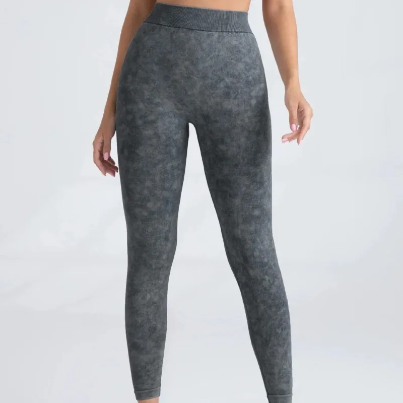 Sports High Waist Leggings Women V-back Waist Tights Stretchy Slim Yoga Fitness Set Seamless Short Sleeve Shorts and Pants Set - Image 2