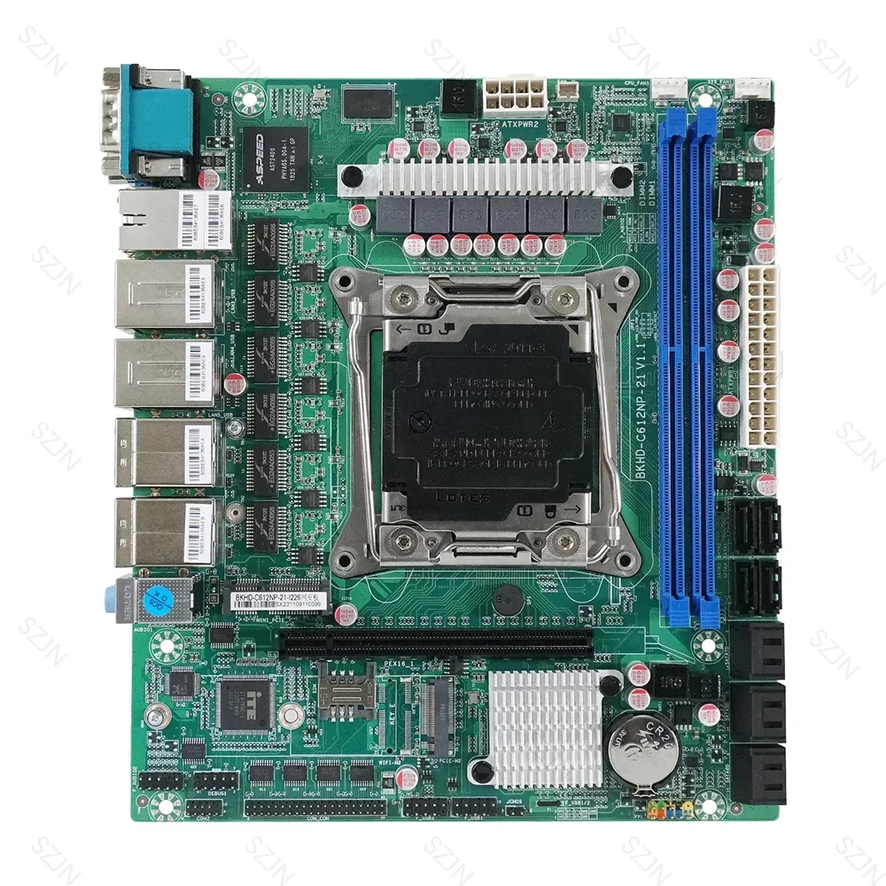 X99 Nas Motherboard C612 NAS Board with 10 SATA To 10 SATA Cable 1M LGA2011-3 for NAS Router Sever 6x2.5GbE I226 With E5 2640V4 - Image 2