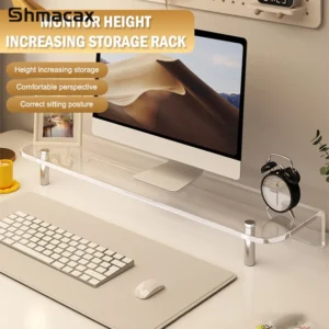 Acrylic Laptop Stand Desktop Computer Screen Monitor Desk Bracket Elevated Desktop Organizer Stand For Reducing Neck Strain