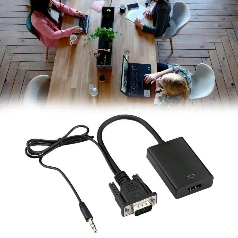 652F 1080P PC Computer HDTV to VGA Video Converters 3.5mm Sound Female to Male Adapter for Laptop Top Box Monitors Projectors - Image 2