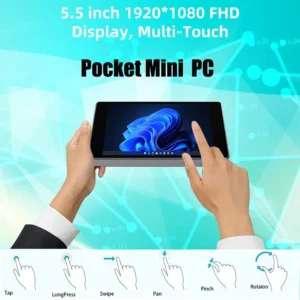 JX2 Touch Screen Tablet PC 5.5 inch 1920*1080 FHD N5105 Win 11 8GB DDR4 Pocket Computer Dual Display WiFi6 BT5.2 Mini PC TV BOX