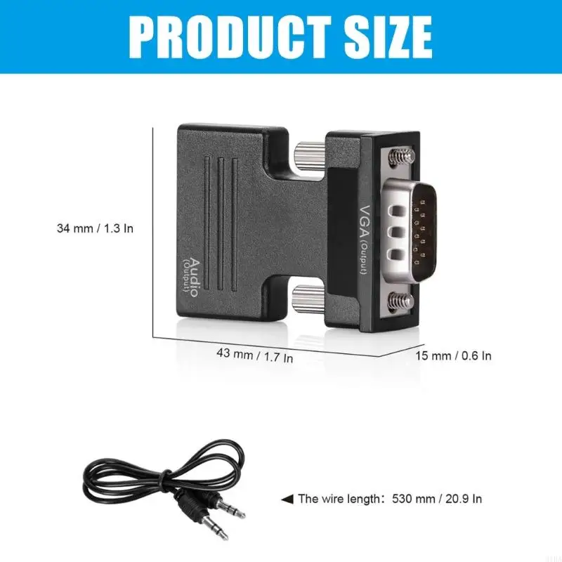 652F HDTV to VGA Adapter VGA Male to HDTV Female Converters Dongle for Computer Desktop Laptop PC Monitors Projectors HDTV - Image 6