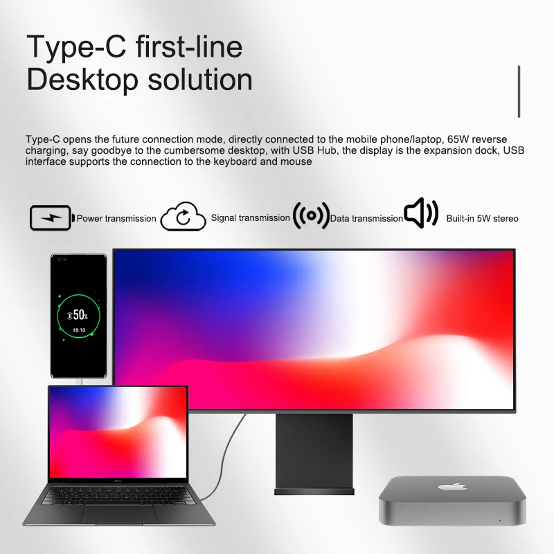 34 Inch 1ms Response 21:9 Ultra Wide Monitor 34" 60hz 4K/5k Desktop Gaming Lcd Monitors Pc Computer Screen for Mac Thunderbolt - Image 2