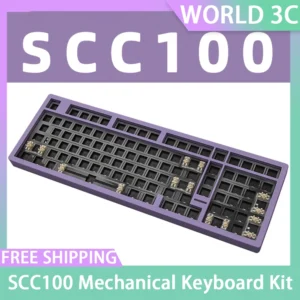 SCC100 Mechanical Keyboard Kit Wireless Tri-mode Gasket Hot-Swap RGB Quick Release Custom 98% Aluminum Office Gaming Keyboard