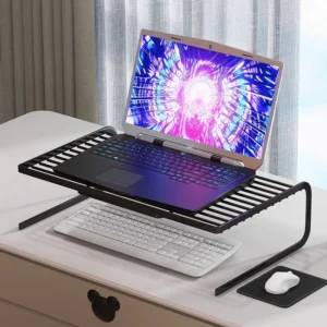 Computer Monitor Stand Bracket PC Screen Rack Laptop Cooling Holder Desktop Keyboards Mouse Storage Organizers For Macbook