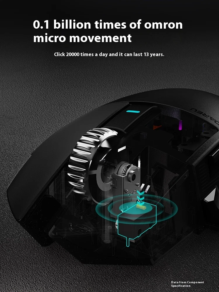 DAREU A980Pro Game Mouse Three Mode Magnesium Alloy Mouse Lightweight Office E-Sports Game Mouse Accessories Customization Gift - Image 6
