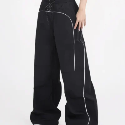Womens Y2K Jogger Pants - Ultra-Relaxed Fit, Flattering Wide-Leg Silhouette, Adjustable Drawstring Waistband