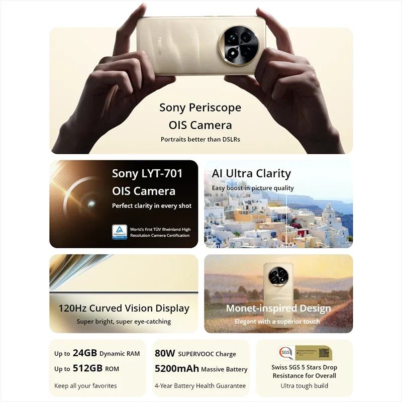 realme 13 Pro Plus Smartphone Global Version Snapdragon 7s Gen 2 5G Chipset Sony LYT-600 Periscope OIS Camera AI Imaging NFC - Image 2