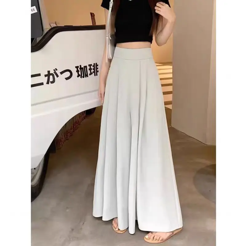 Casual High-Waisted Draped Slimming Trousers Bell Bottoms Loose-Fit Women's Pants For Autumn/Summer New Arrival - Image 3