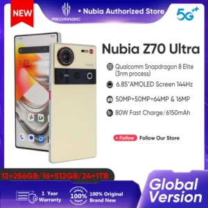 Global Version Nubia Z70 Ultra NX733J 5G Smartphone Snapdragon 8 Elite 6.85" 144Hz AMOLED Display 6150mAh 80W Fast Charge IP69