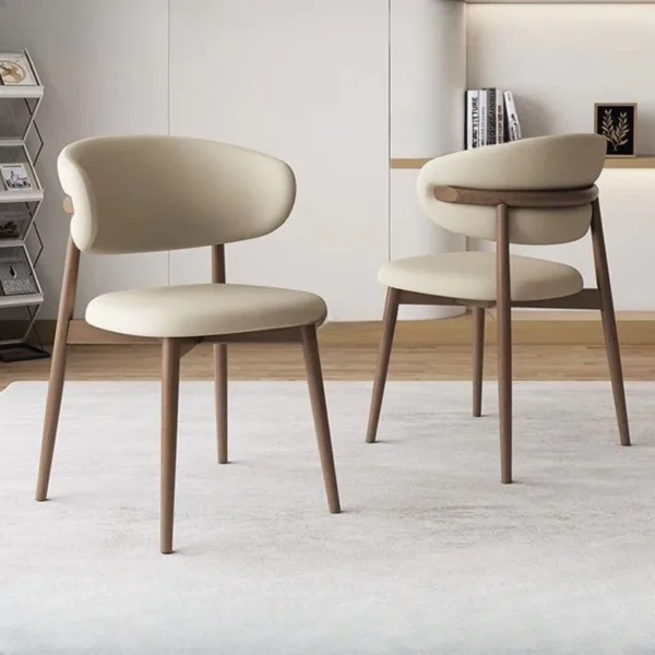 2pcs Minimalist dining chair - Nordic style, with backrest, memory foam seat, suitable for modern home or restaurant decoration