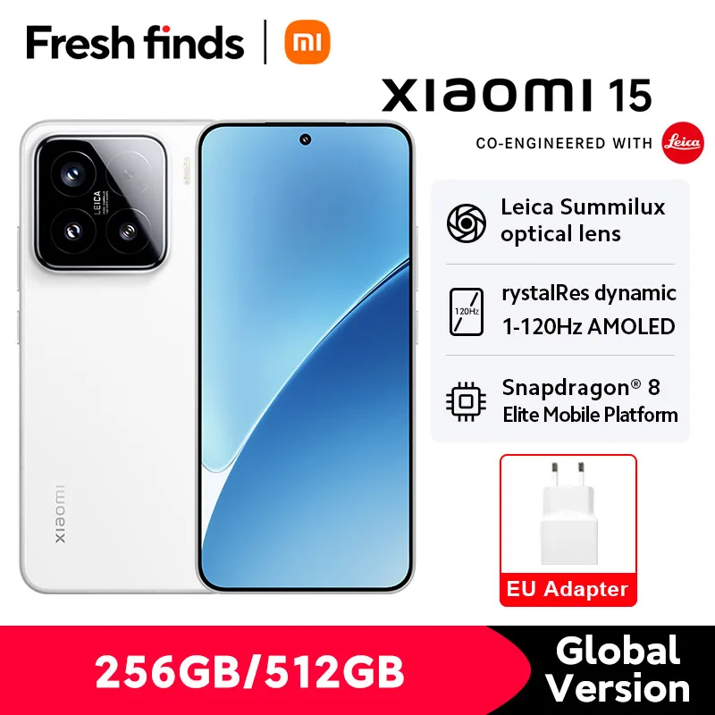 World Premiere Xiaomi 15 Smartphone Global Version 50MP Leica camera Snapdragon® 8 Elite 120Hz 5240mAh 90W Charging NFC 5G