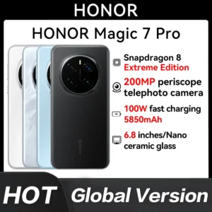 New Original Global Version Honor Magic 7 Pro Snapdragon® 8 Elite 6.8" 1280 x 2800 OLED 50MP*3+200MP 100W 5270mAh NFC HONOR