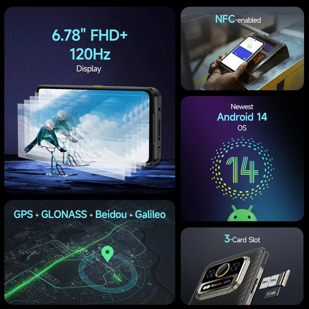 【New】Ulefone Armor 25T Pro 5G Thermal Imaging Rugged Phone 33W 50MP+64MP NFC Waterproof Smartphone Android 14 ROM 256GB - Image 6