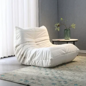 Single Casual Sofa Chair with Cat Scratch Leather Nordic Togo Lazy Caterpillar Sofa Bedroom Living Room Balcony Suede Sofa