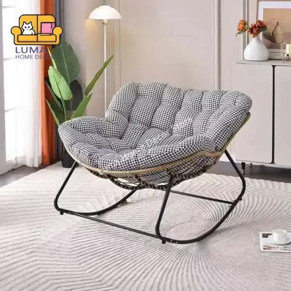 Luma Comfortable Bird Nest Rattan Chair Weaving Rocking Sofa Leisure Sofa Home Balcony Single Lazy Sofa Rocking Chair for Adult