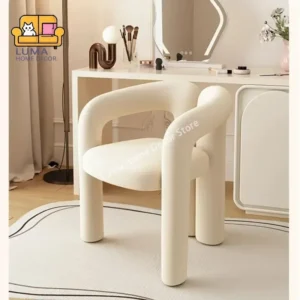 Richome Dressing Chair Makeup Flannel Stool Luxury Comfortable Chair for Dressing Table Livingroom Clothing Store Modern Design