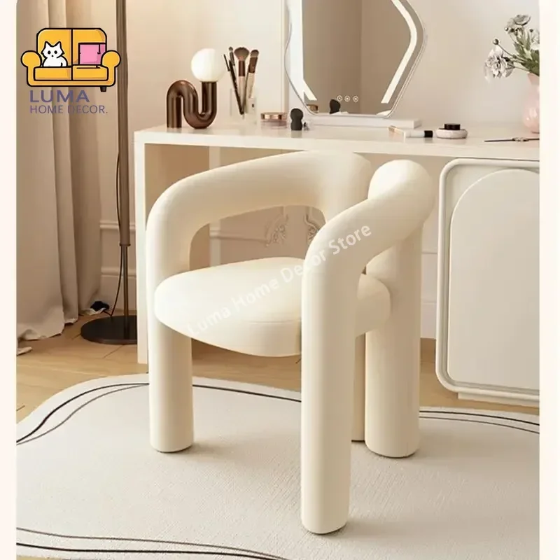 Richome Dressing Chair Makeup Flannel Stool Luxury Comfortable Chair for Dressing Table Livingroom Clothing Store Modern Design