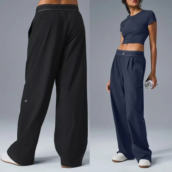 AL Yoga Suit Pants Suit Up Trouser Sports High Waisted Straight Leg Wide Pants Women's Casual Outdoor Comfortable Loose